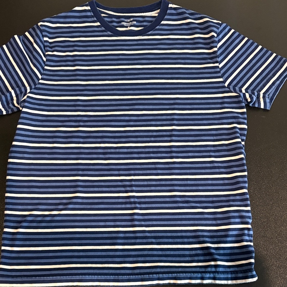 J. Crew Navy and White Striped Tee